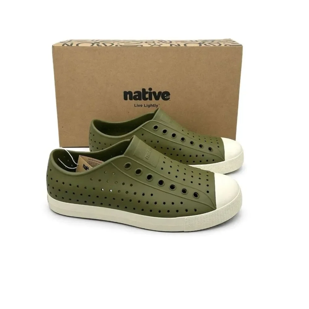 Native Jefferson Slip-On Water Shoes Rookie Green Lightweight Mens 9 Womens 11